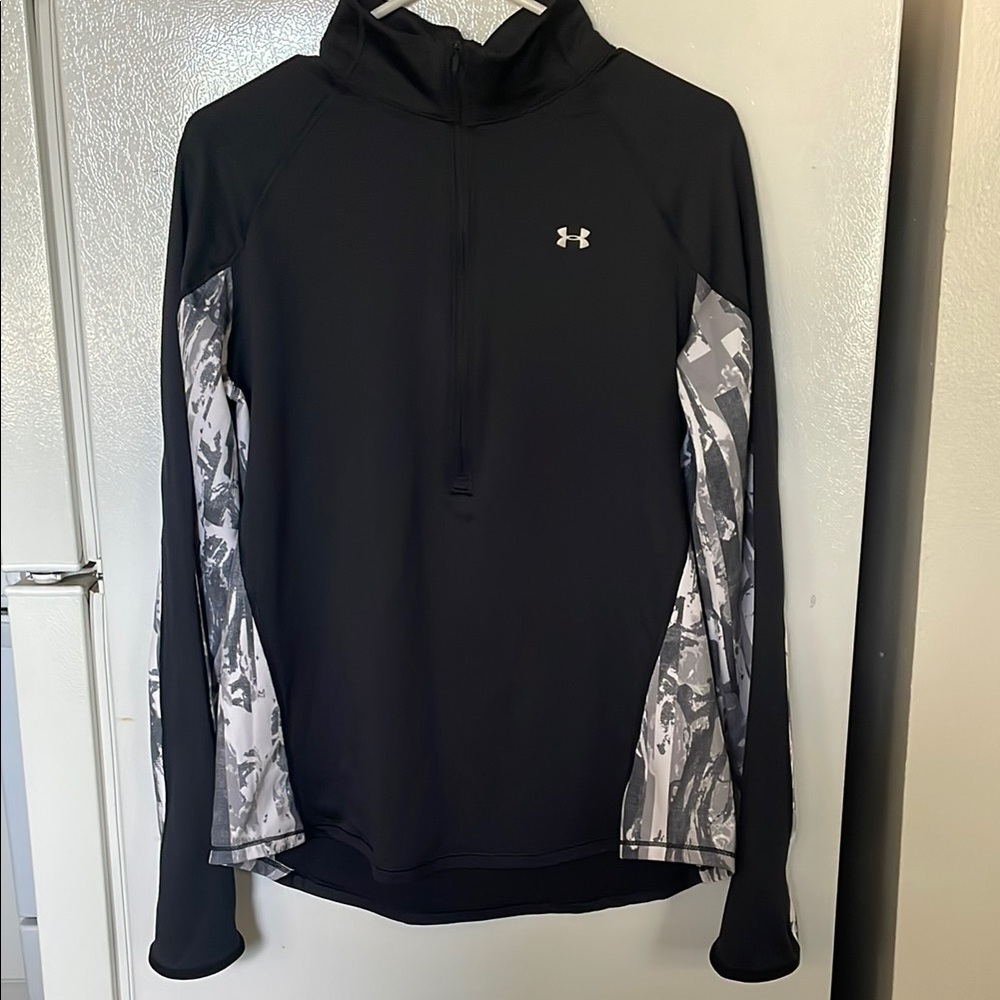 Under Armour Black Pullover Half-Zip with Gray Camo Panels